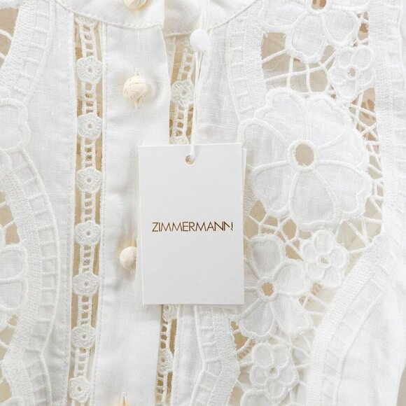 Zimmermann Halcyon Broderie Shirt White US 8 - Picture 10 of 15